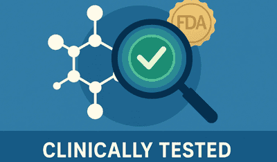 Clinically Tested - Magnifying glass icon