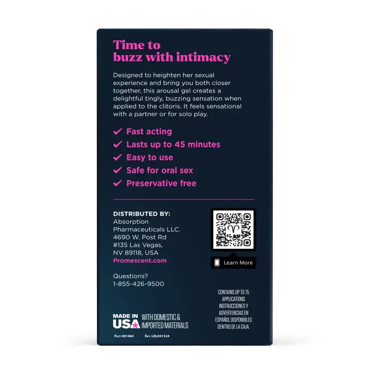 Promescent Buzzing Female Arousal Gel - Sensitivity & Intimate Wellness